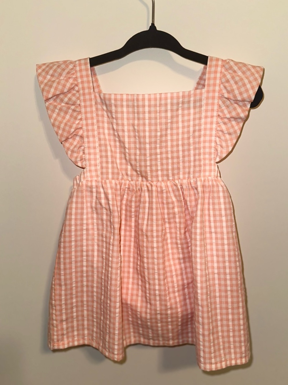 Carter’s Pink Gingham Ruffle Apron Sun Dress 6M Cottagecore Picnic Size: 6M